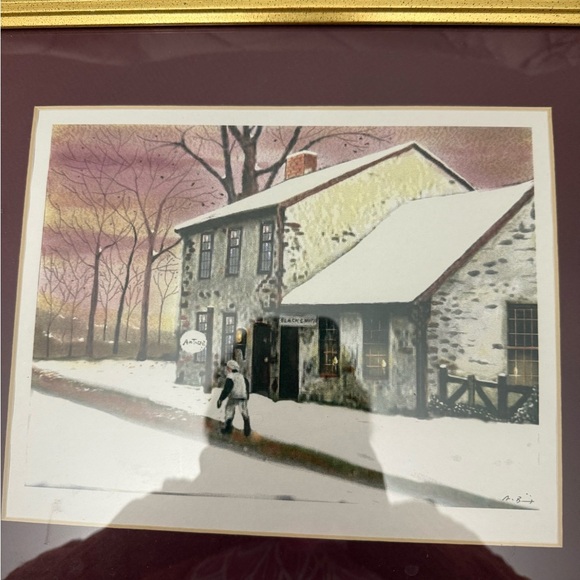 Gold Framed Winter Scene Art Print - Picture 2 of 5